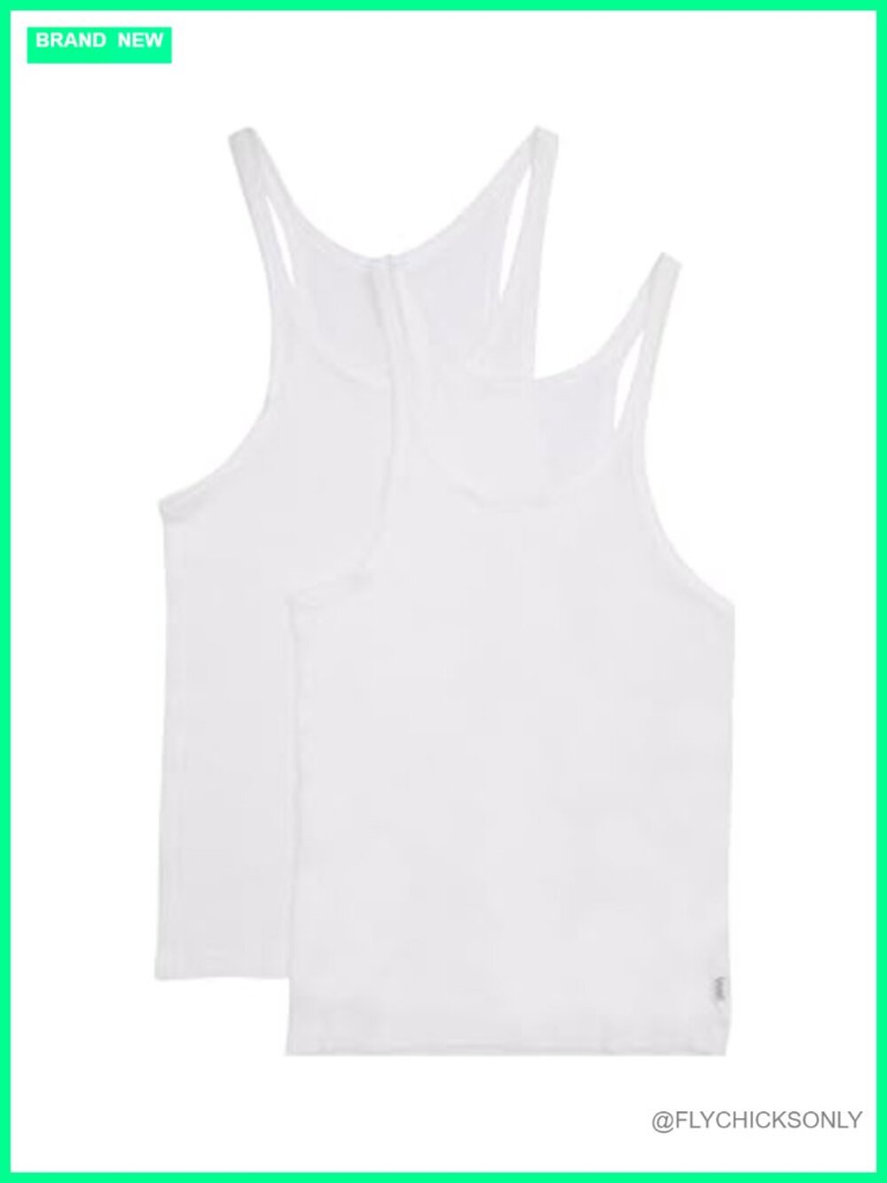 Multipack 100% Cotton Rib Tank Tops with Thick Straps Racerback, Sleeveless